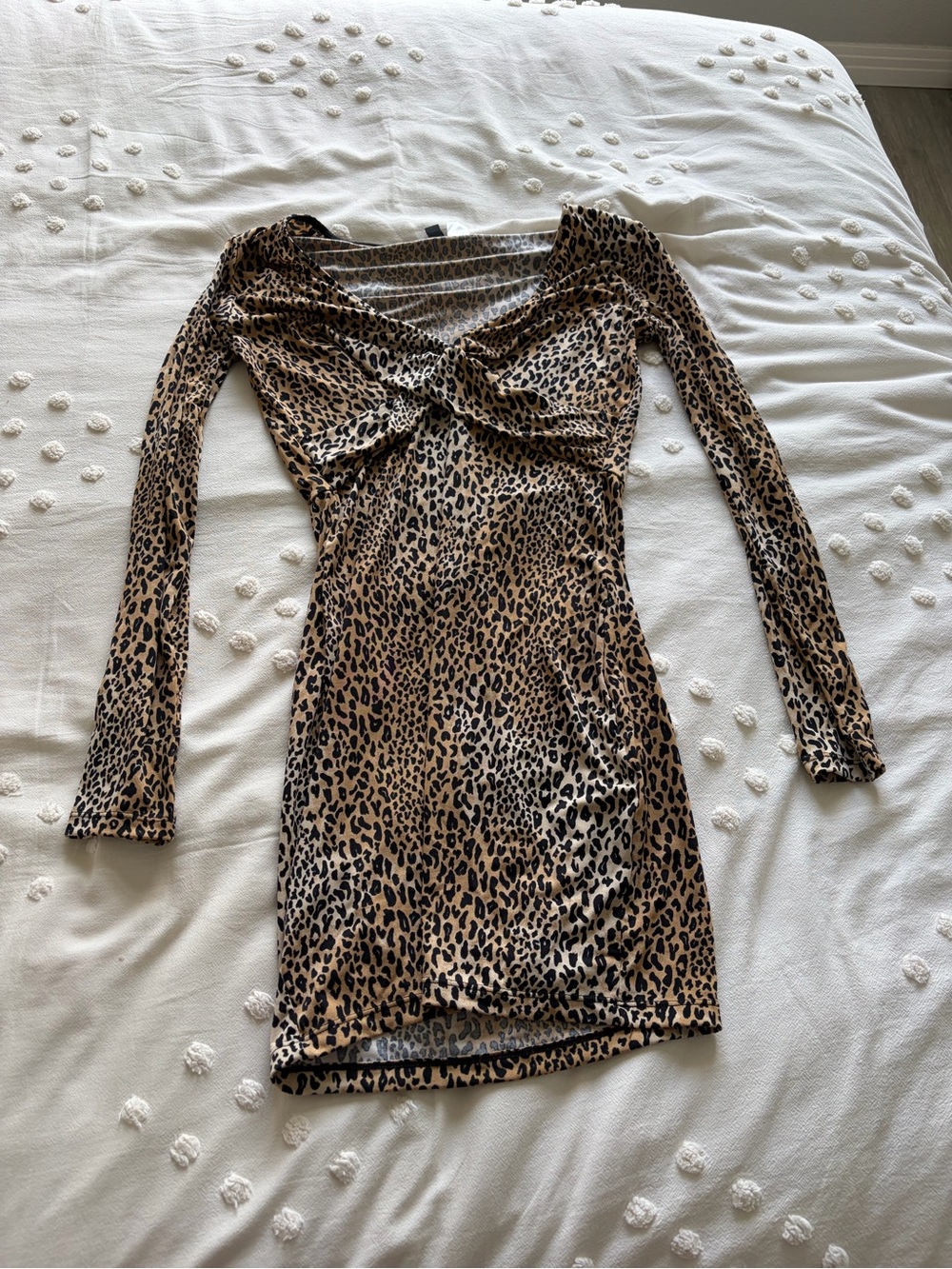 H&M Leopard Print Mini Dress in Brown and Black